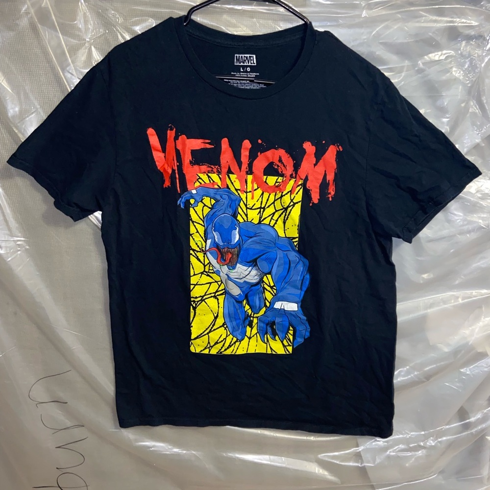Marvel Venom Black Tee with Blue and Red Graphics
